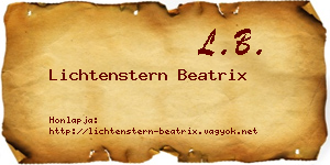 Lichtenstern Beatrix névjegykártya