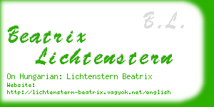 beatrix lichtenstern business card